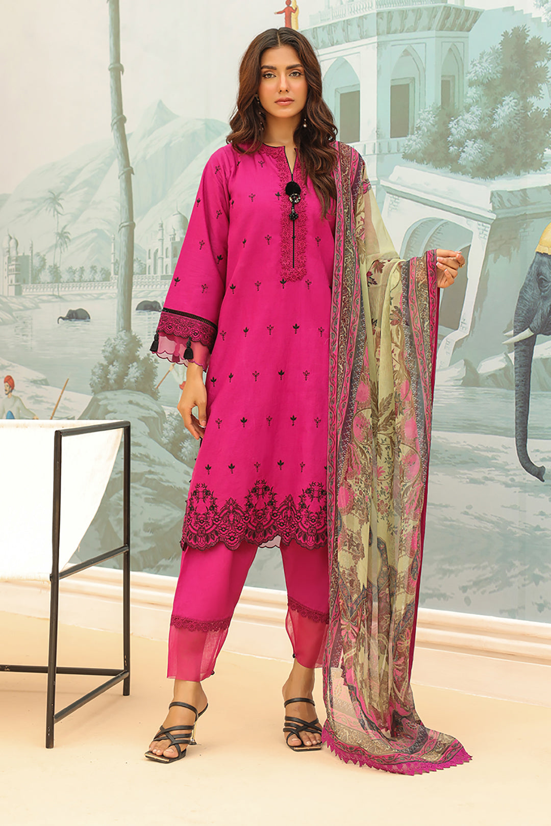 Zellbury | Unstitched 3 Piece Khaddar | Embroidered Shirt Shalwar Dupatta - 0772 - House Of Zarish
