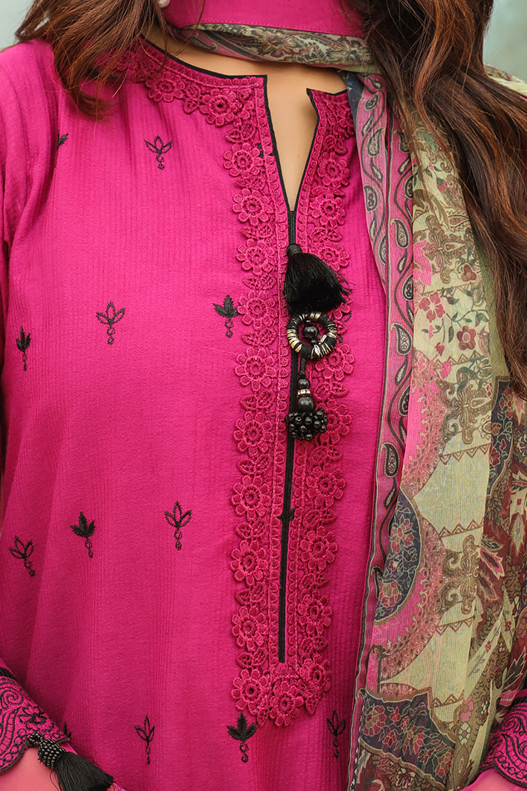 Zellbury | Unstitched 3 Piece Khaddar | Embroidered Shirt Shalwar Dupatta - 0772 - House Of Zarish