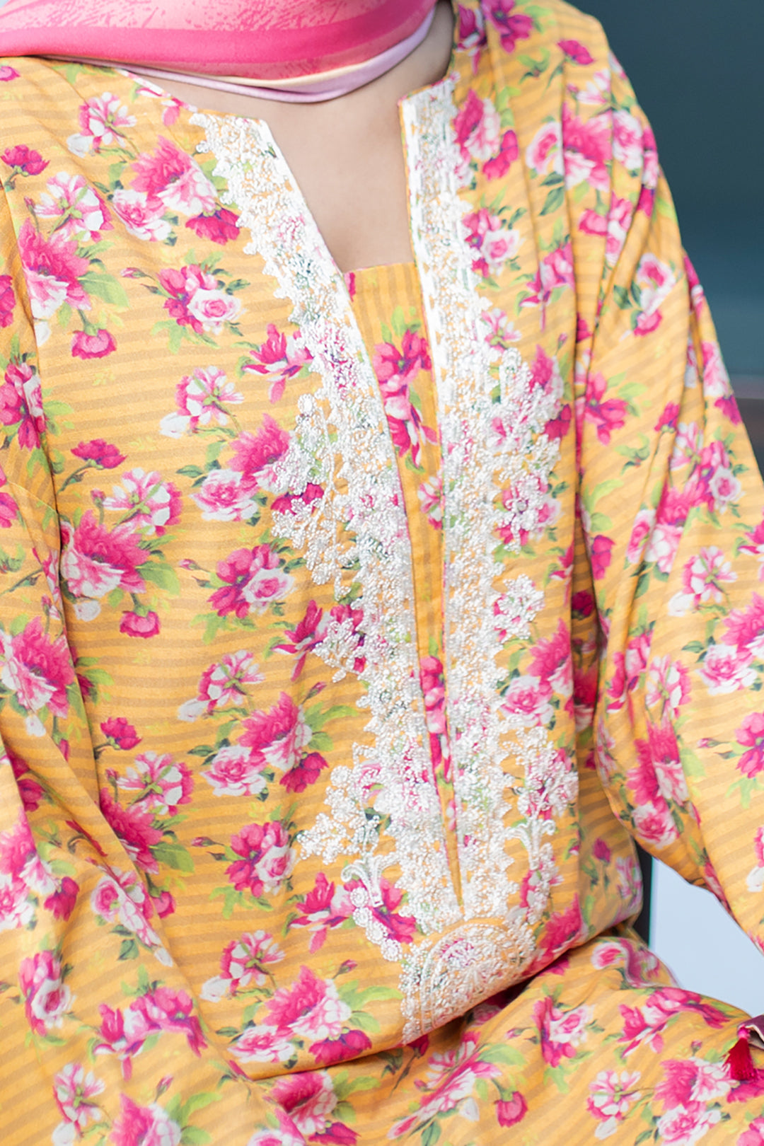 Zellbury | Unstitched 3 Piece Viscose | Embroidered Shirt Shalwar Dupatta - 0837 - House Of Zarish