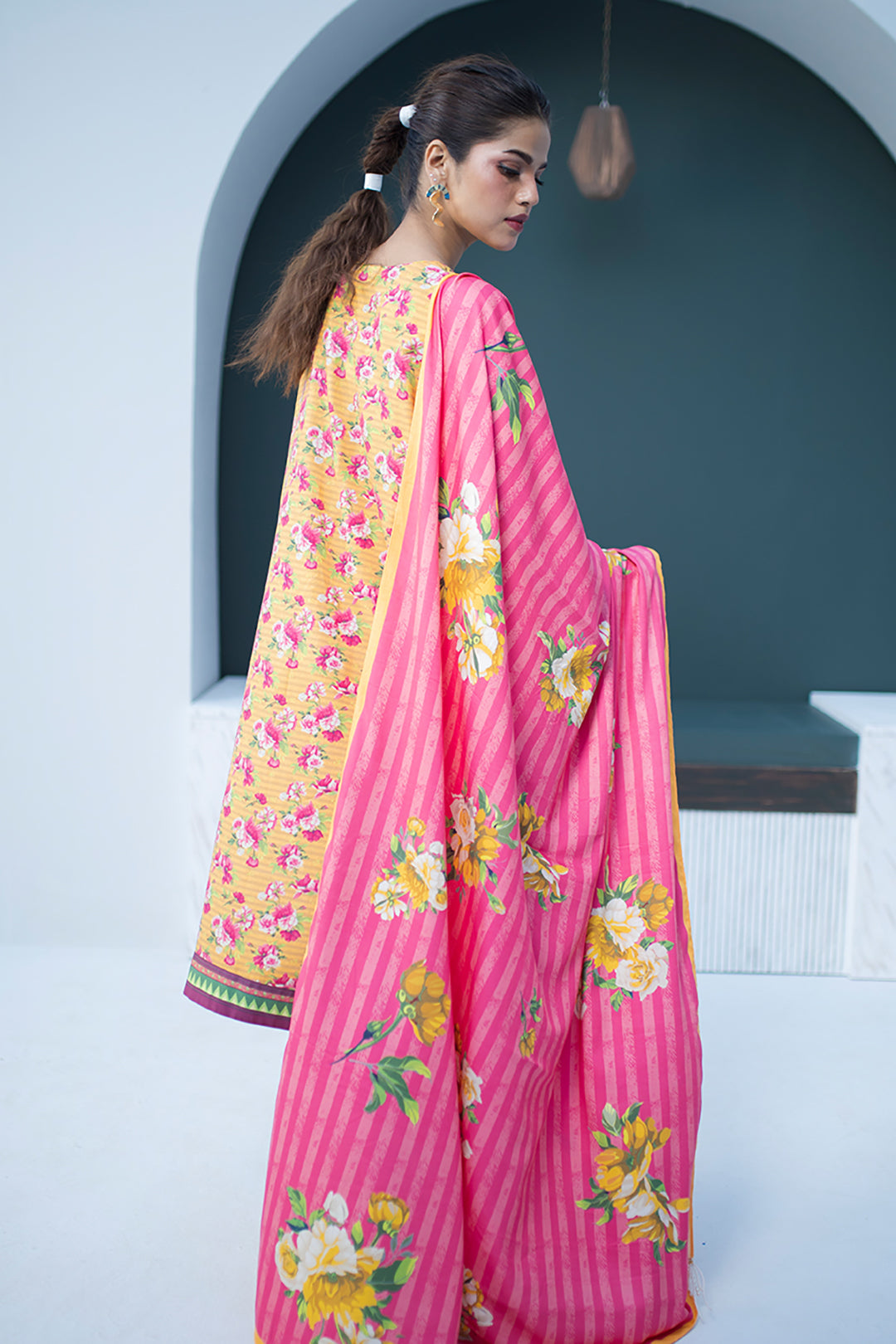 Zellbury | Unstitched 3 Piece Viscose | Embroidered Shirt Shalwar Dupatta - 0837 - House Of Zarish