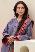 Zellbury | Unstitched 3 Piece Khaddar | Embroidered Shirt Shalwar Dupatta - 0846 - House Of Zarish