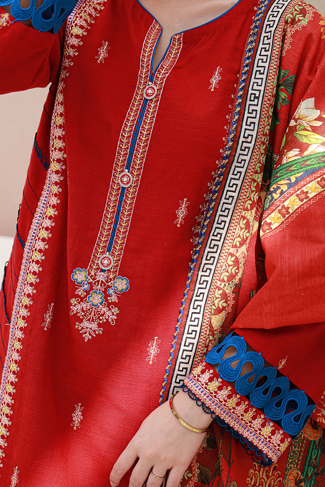 Zellbury | Unstitched 3 Piece Khaddar | Embroidered Shirt Shalwar Dupatta - 0848 - House Of Zarish
