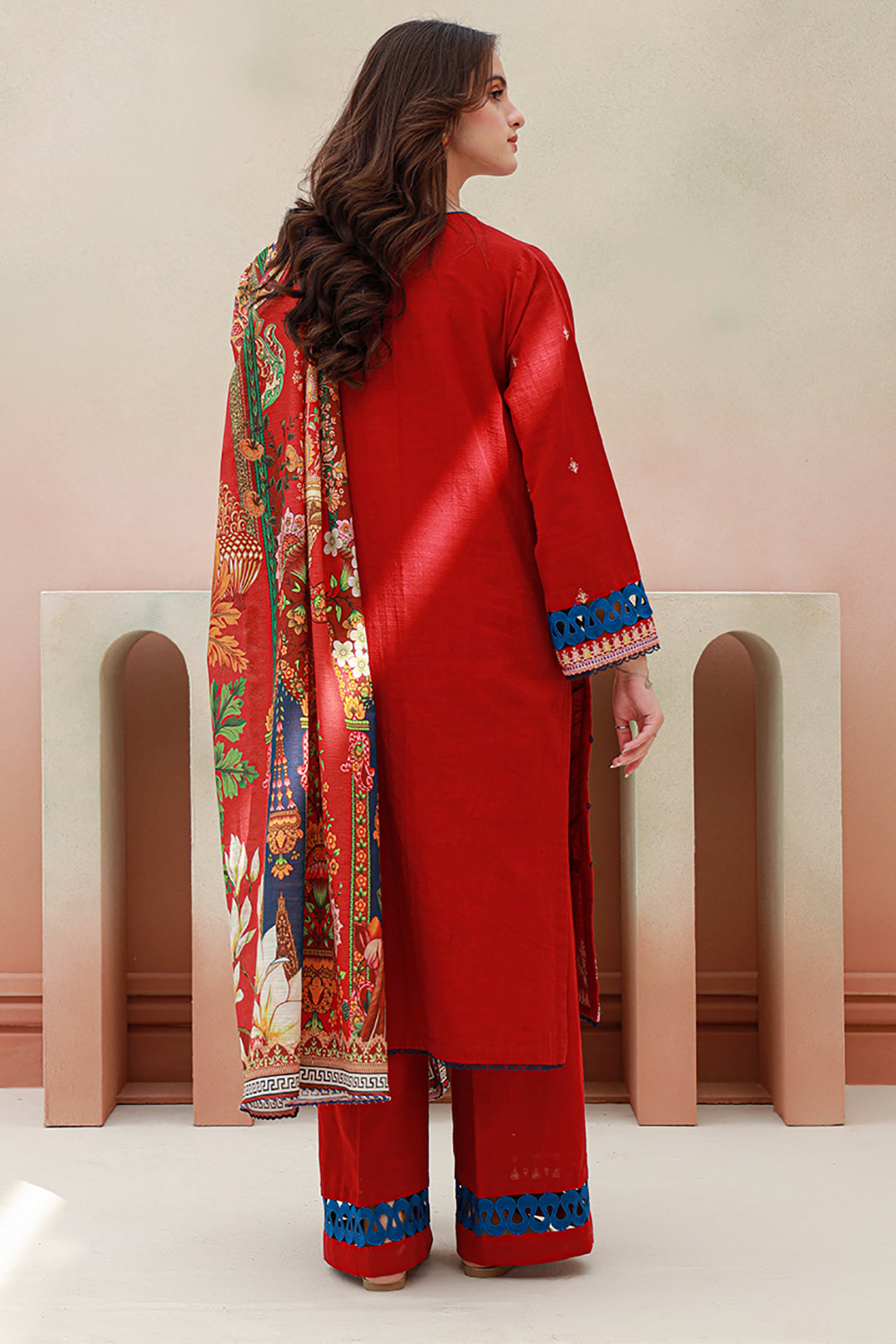 Zellbury | Unstitched 3 Piece Khaddar | Embroidered Shirt Shalwar Dupatta - 0848 - Libasekhas