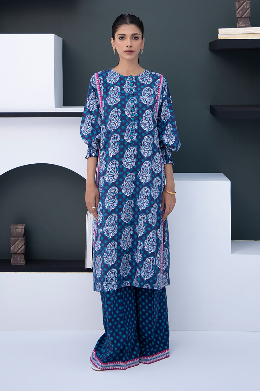 Zellbury | Unstitched 2 Piece Viscose | Shirt Shalwar - 0789 - House Of Zarish