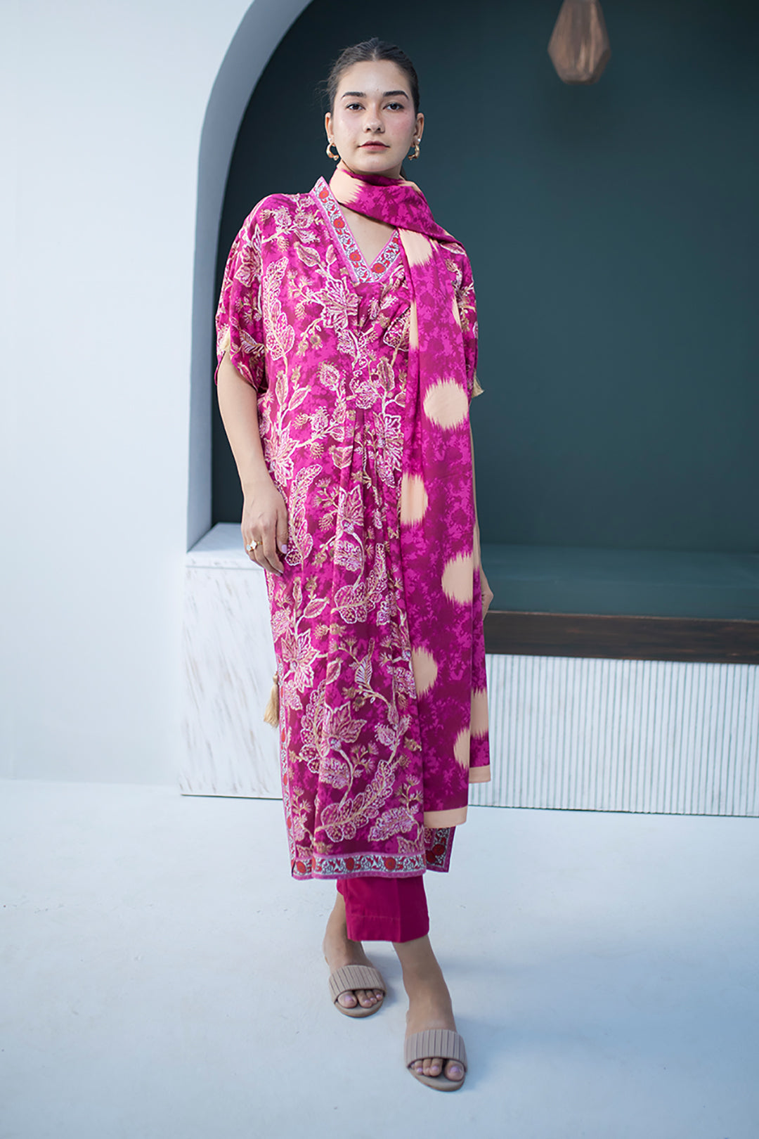 Zellbury | Unstitched 3 Piece Viscose | Shirt Shalwar Dupatta - 0819 - House Of Zarish