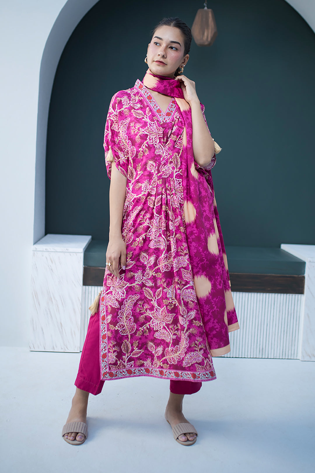 Zellbury | Unstitched 3 Piece Viscose | Shirt Shalwar Dupatta - 0819 - House Of Zarish