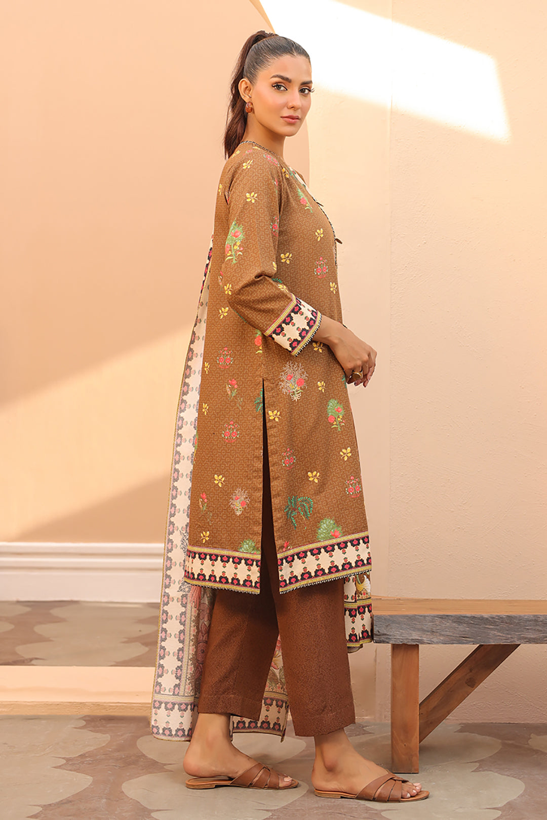Zellbury | Unstitched 3 Piece Khaddar | Shirt Shalwar Dupatta - 0829 - House Of Zarish