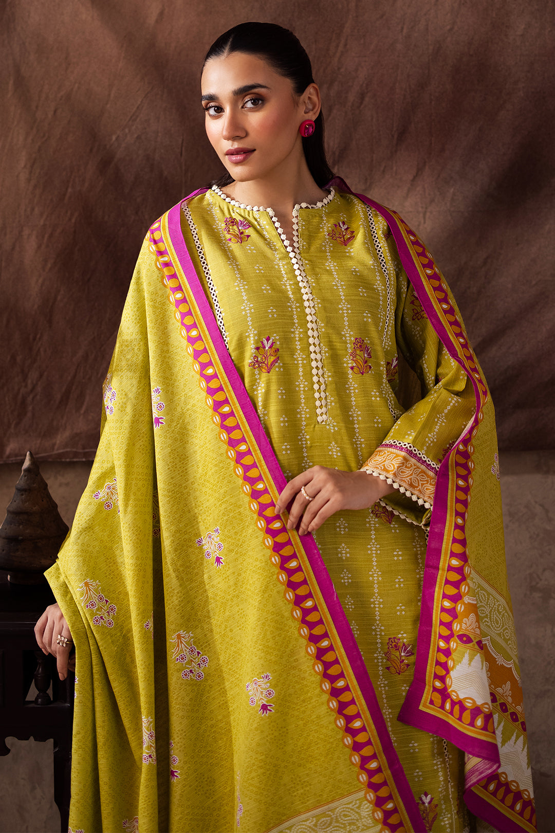 Zellbury | Unstitched 2 Piece Khaddar | Embroidered Shirt Dupatta - 0174 - Libasekhas