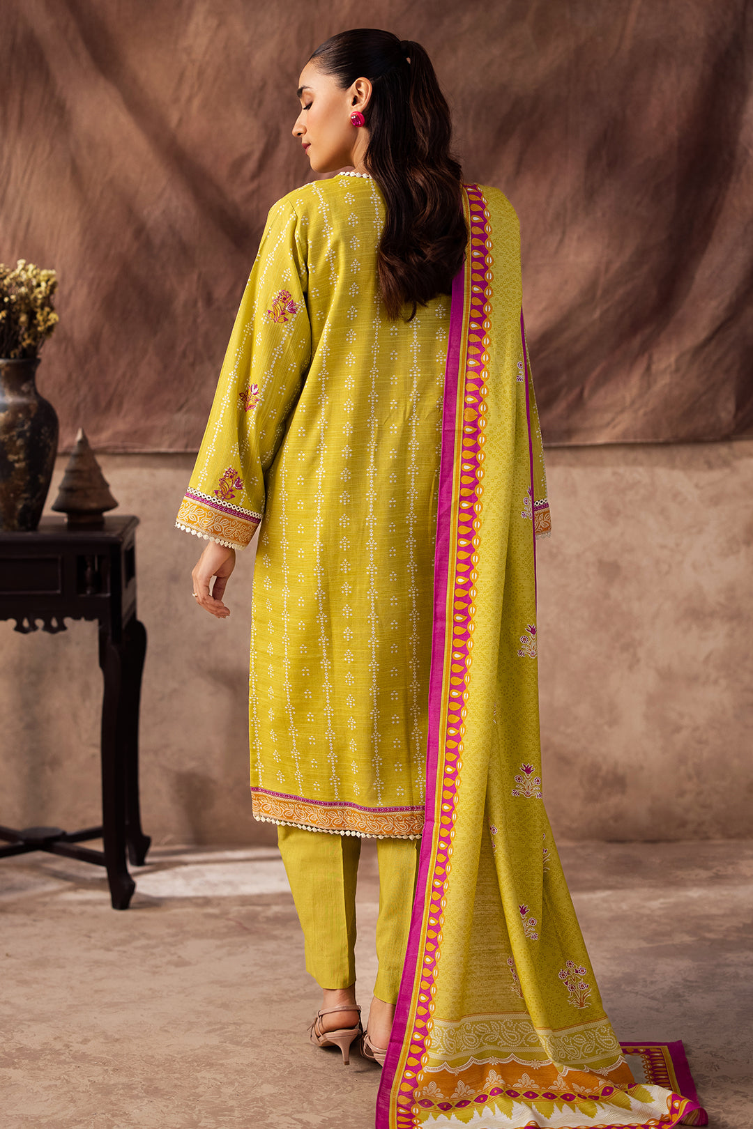 Zellbury | Unstitched 2 Piece Khaddar | Embroidered Shirt Dupatta - 0174 - House Of Zarish