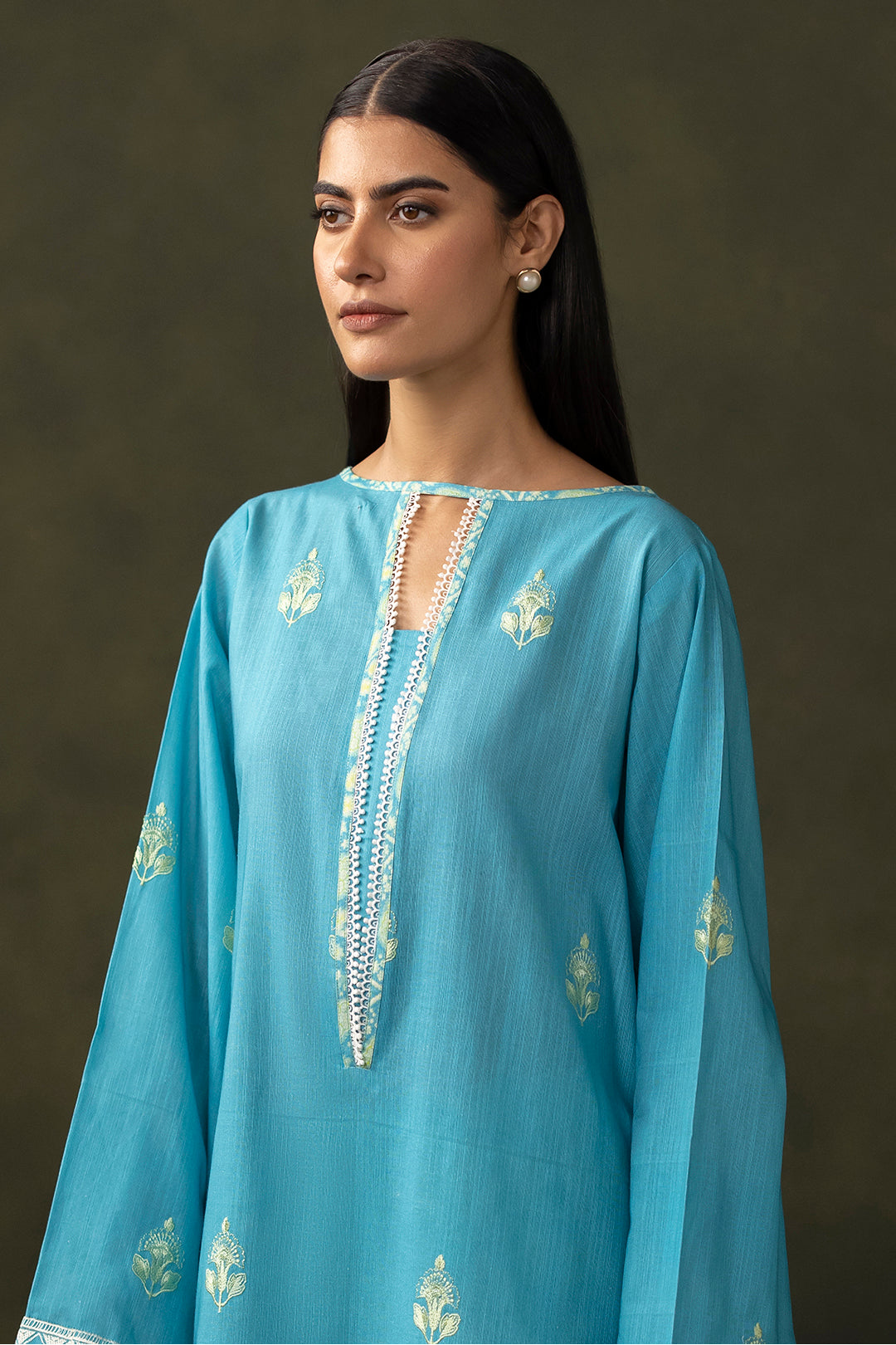 Zellbury | Unstitched 2 Piece Khaddar | Embroidered Shirt Shalwar - 0177 - House Of Zarish