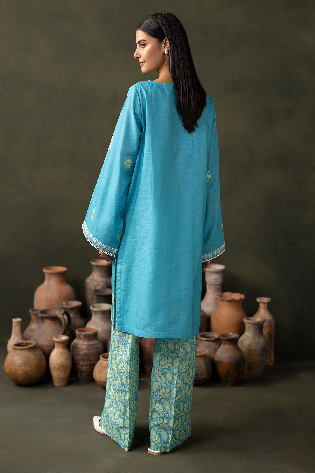 Zellbury | Unstitched 2 Piece Khaddar | Embroidered Shirt Shalwar - 0177 - House Of Zarish