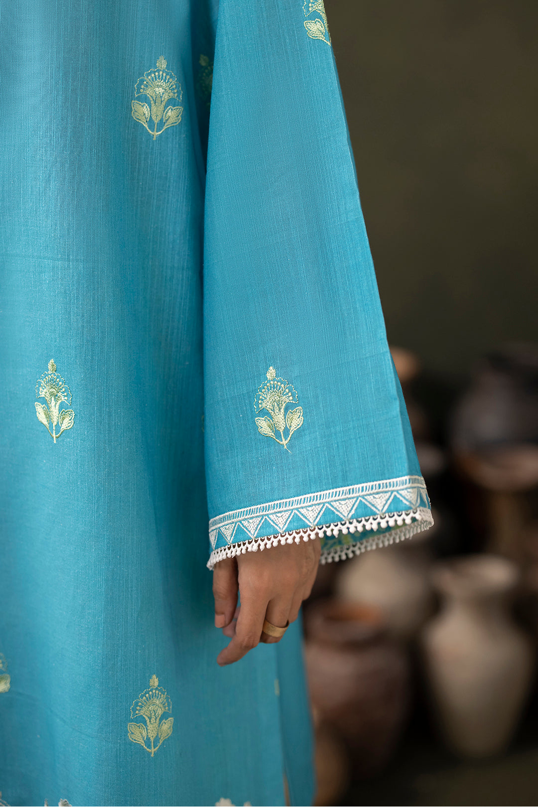 Zellbury | Unstitched 2 Piece Khaddar | Embroidered Shirt Shalwar - 0177 - House Of Zarish