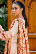Zellbury | Unstitched 2 Piece Beige Color | Embroidered Shirt Dupatta - 0179 - Libasekhas