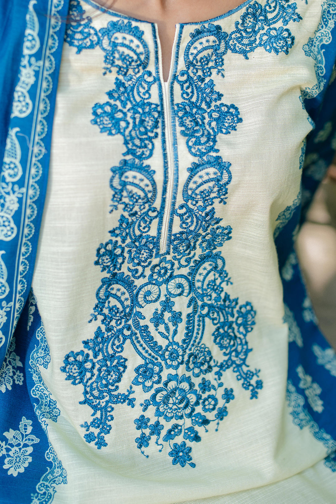 Zellbury | Unstitched 2 Piece Khaddar | Embroidered Shirt Dupatta - 0264 - House Of Zarish