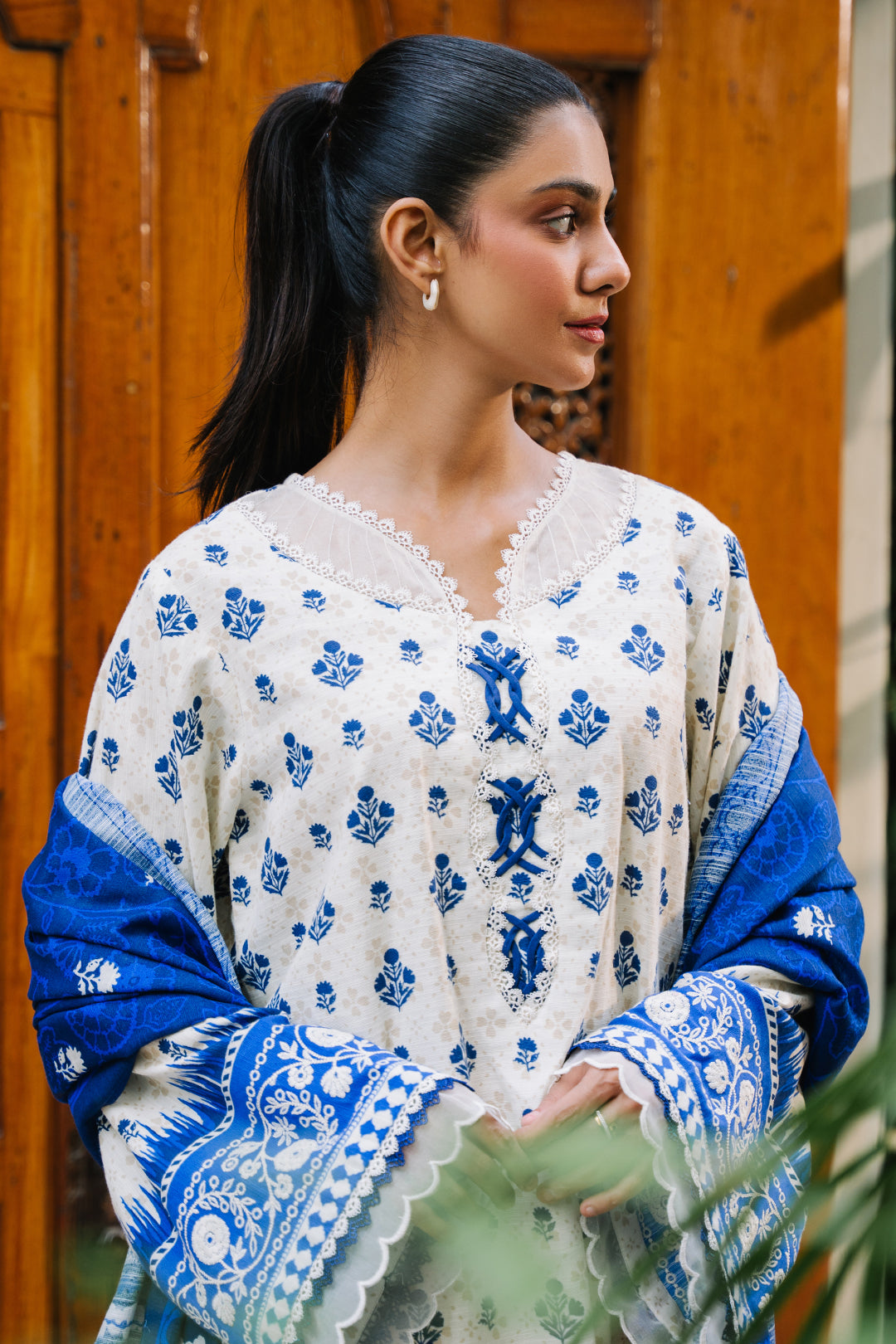 Zellbury | Unstitched 2 Piece Khaddar | Embroidered Shirt Dupatta - 0265 - House Of Zarish