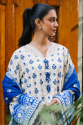 Zellbury | Unstitched 2 Piece Khaddar | Embroidered Shirt Dupatta - 0265 - Libasekhas