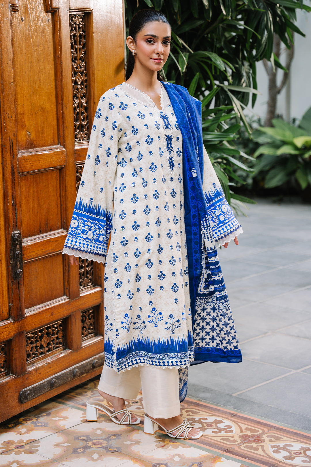 Zellbury | Unstitched 2 Piece Khaddar | Embroidered Shirt Dupatta - 0265 - House Of Zarish