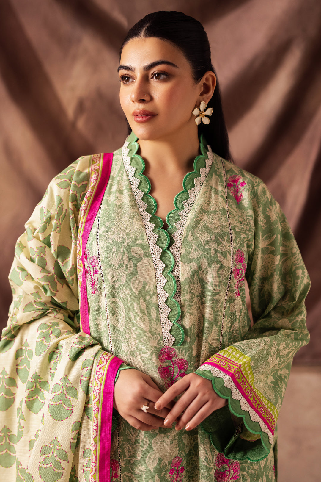 Zellbury | Unstitched 2 Piece Khaddar | Embroidered Shirt Dupatta - 0266 - House Of Zarish