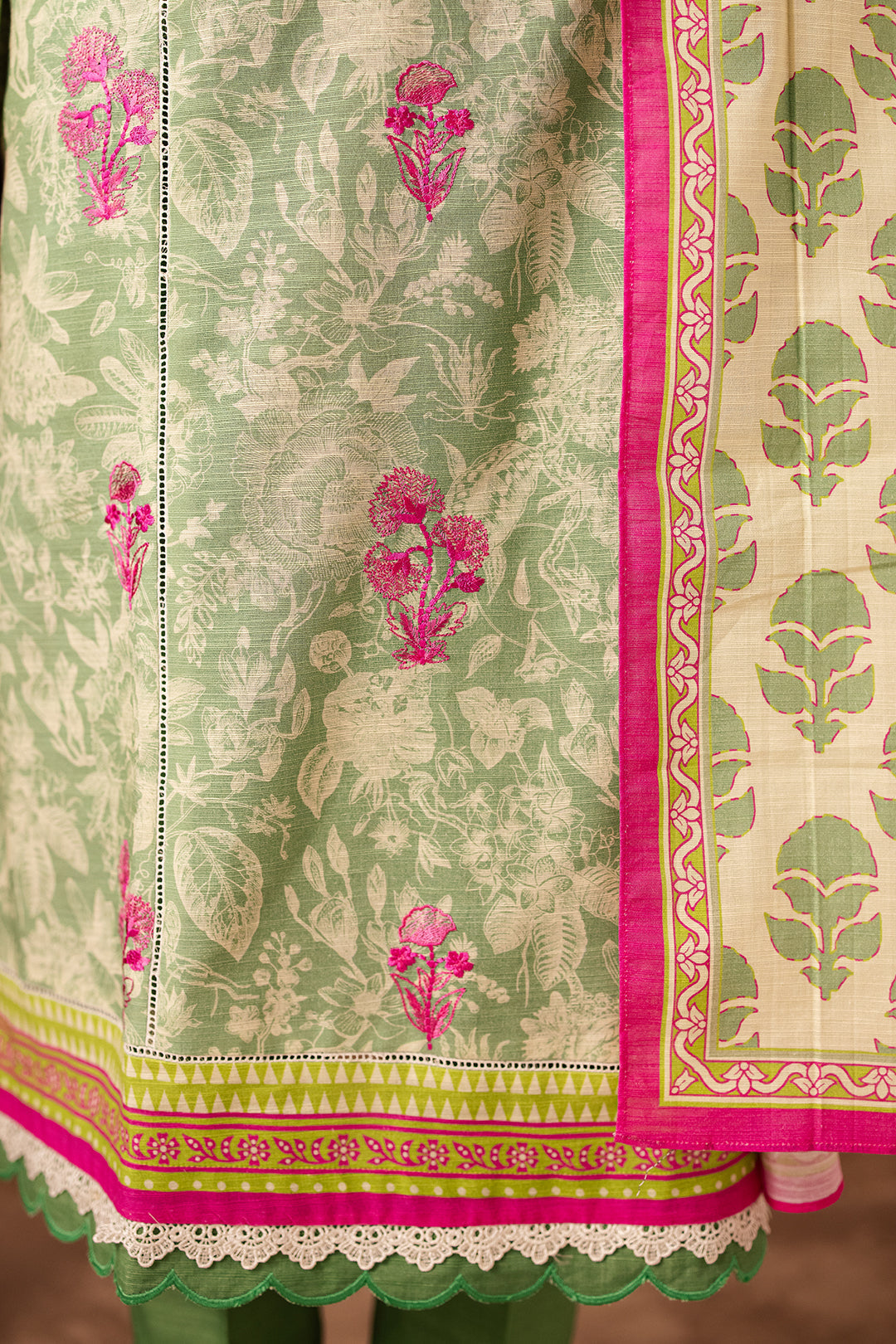 Zellbury | Unstitched 2 Piece Khaddar | Embroidered Shirt Dupatta - 0266 - House Of Zarish