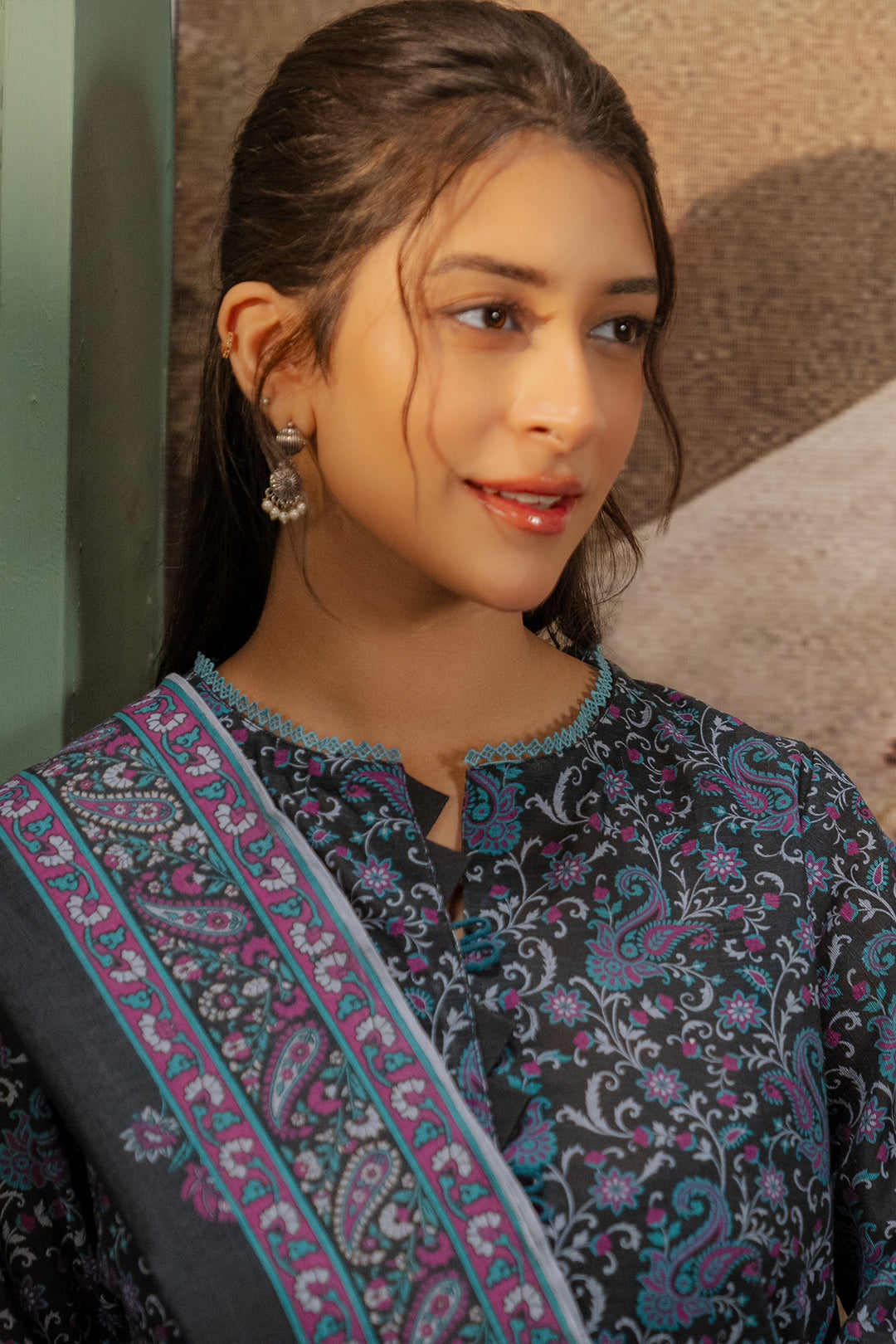 Zellbury | Unstitched 2 Piece Khaddar | Embroidered Shirt Dupatta - 0347 - House Of Zarish