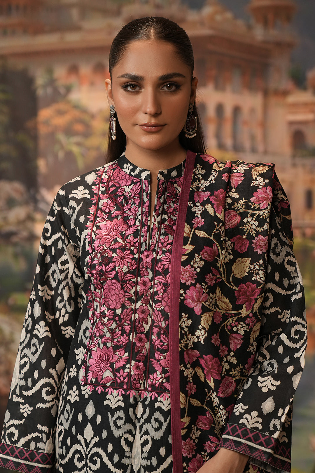 Zellbury | Unstitched 2 Piece Khaddar | Embroidered Shirt Dupatta - 0348 - House Of Zarish