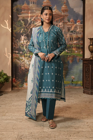 Zellbury | Unstitched 2 Piece Khaddar | Embroidered Shirt Dupatta - 0350 - Libasekhas