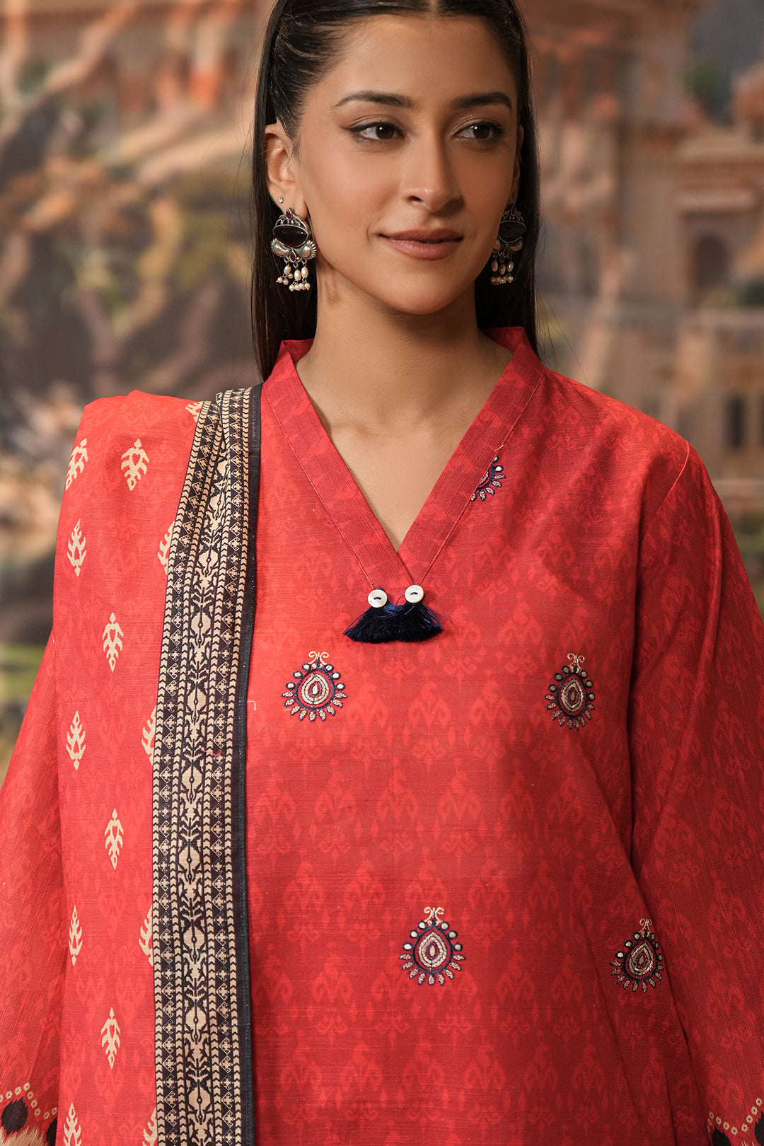 Zellbury | Unstitched 2 Piece Khaddar | Embroidered Shirt Dupatta - 0436 - House Of Zarish