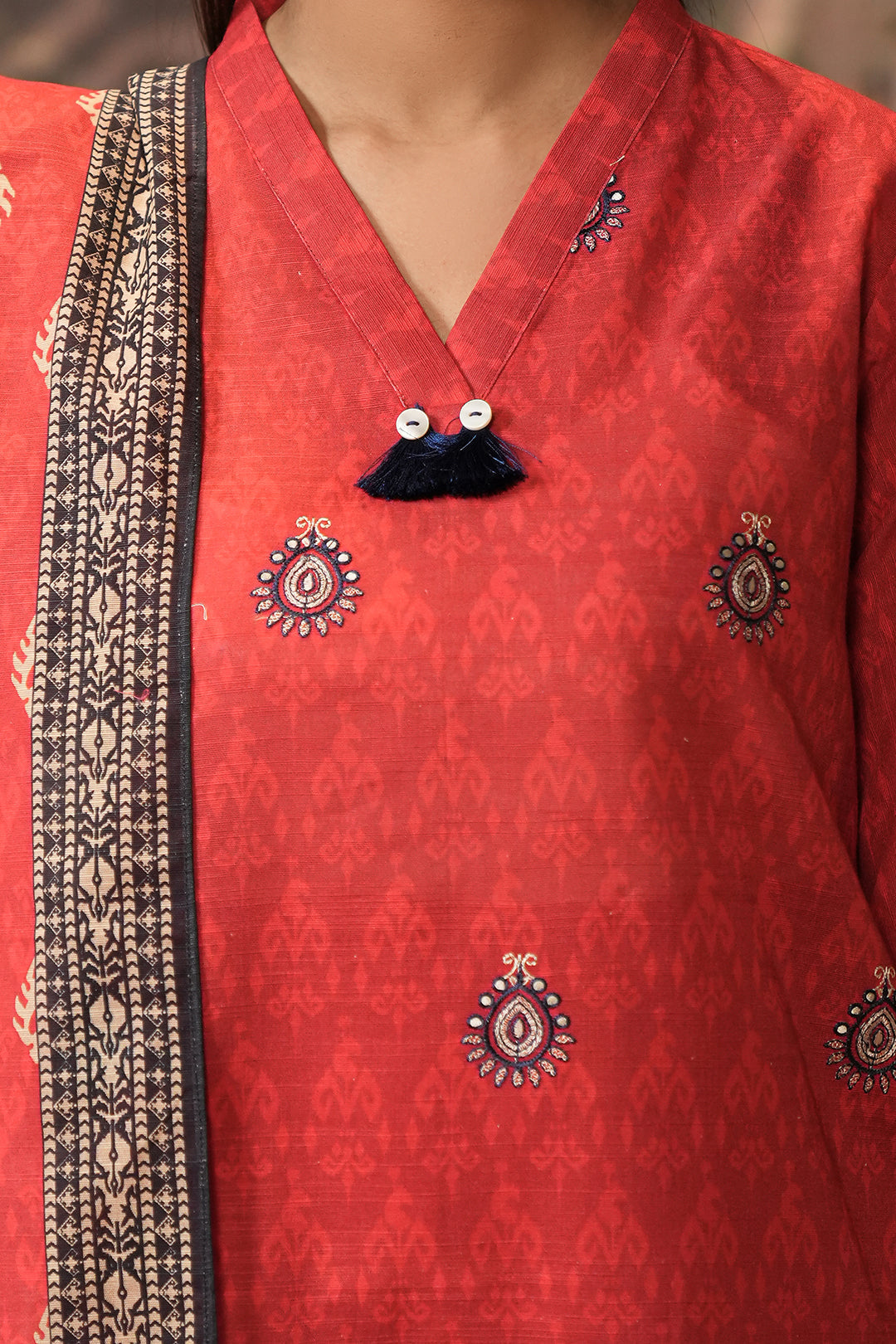 Zellbury | Unstitched 2 Piece Khaddar | Embroidered Shirt Dupatta - 0436 - House Of Zarish