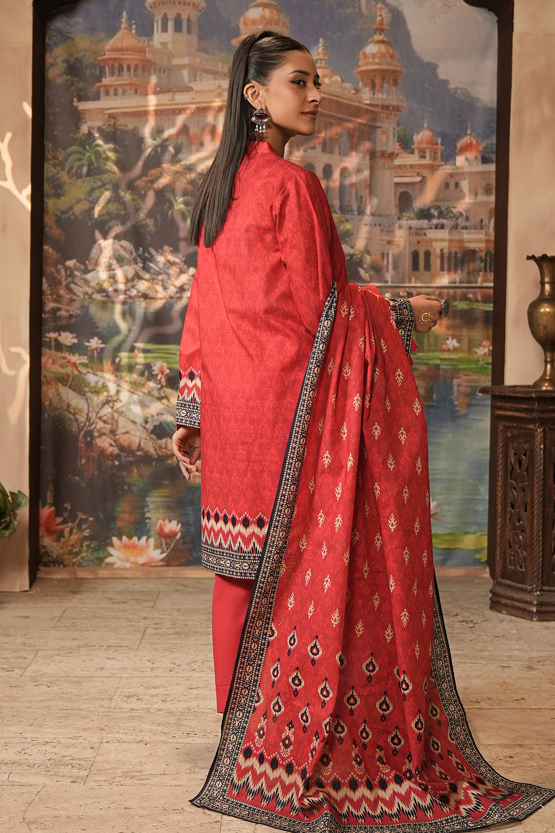 Zellbury | Unstitched 2 Piece Khaddar | Embroidered Shirt Dupatta - 0436 - House Of Zarish