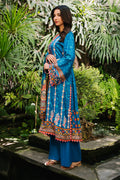 Zellbury | Unstitched 3 Piece Viscose | Embroidered Shirt Shalwar Dupatta - 0223 - Libasekhas