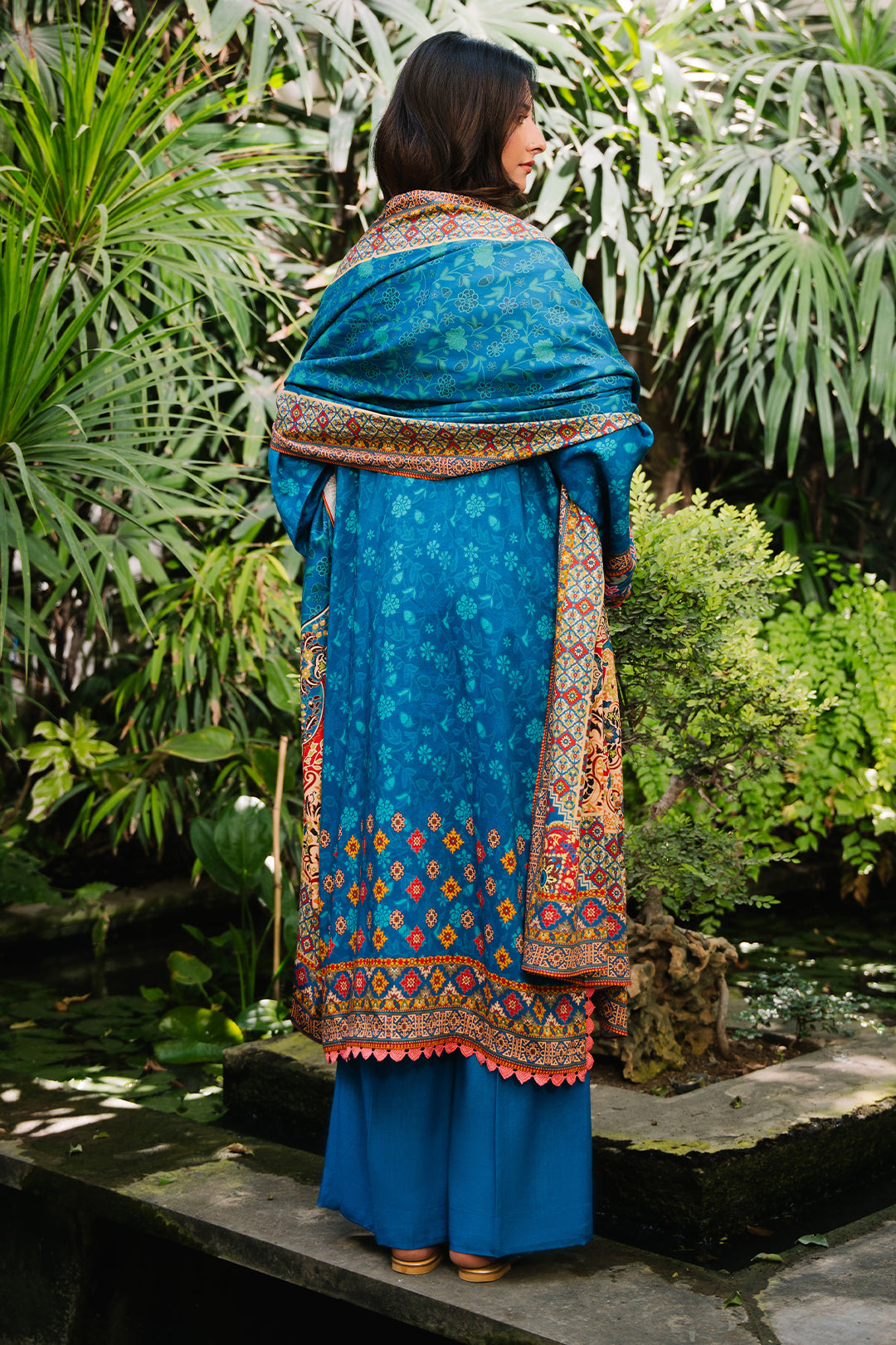 Zellbury | Unstitched 3 Piece Viscose | Embroidered Shirt Shalwar Dupatta - 0223 - Libasekhas