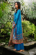 Zellbury | Unstitched 3 Piece Viscose | Embroidered Shirt Shalwar Dupatta - 0223 - Libasekhas