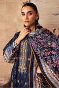 Zellbury | Unstitched 3 Piece Khaddar | Embroidered Shirt Shalwar Dupatta - 0225 - Libasekhas