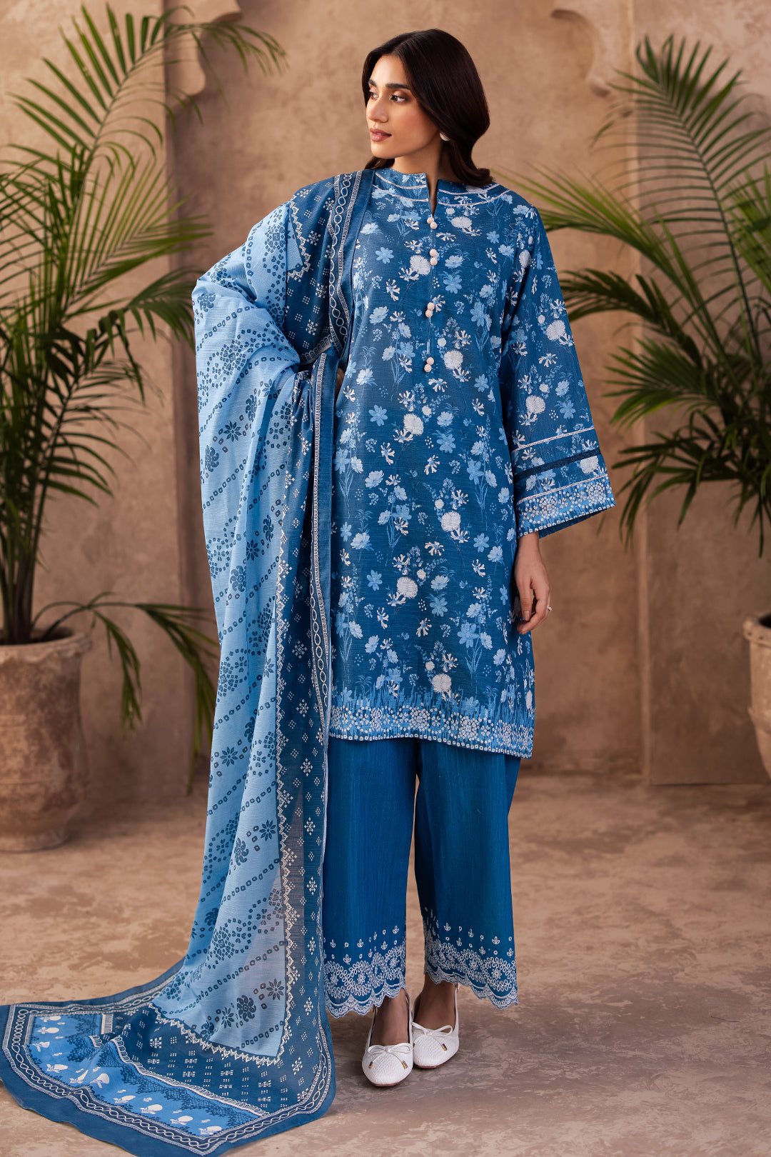 Zellbury | Unstitched 3 Piece Khaddar | Embroidered Shirt Shalwar Dupatta - 0226 - House Of Zarish