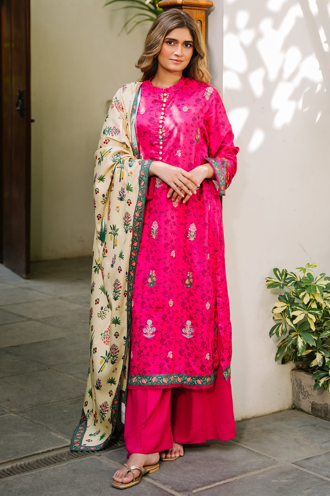 Zellbury | Unstitched 3 Piece Viscose | Embroidered Shirt Shalwar Dupatta - 0227 - House Of Zarish