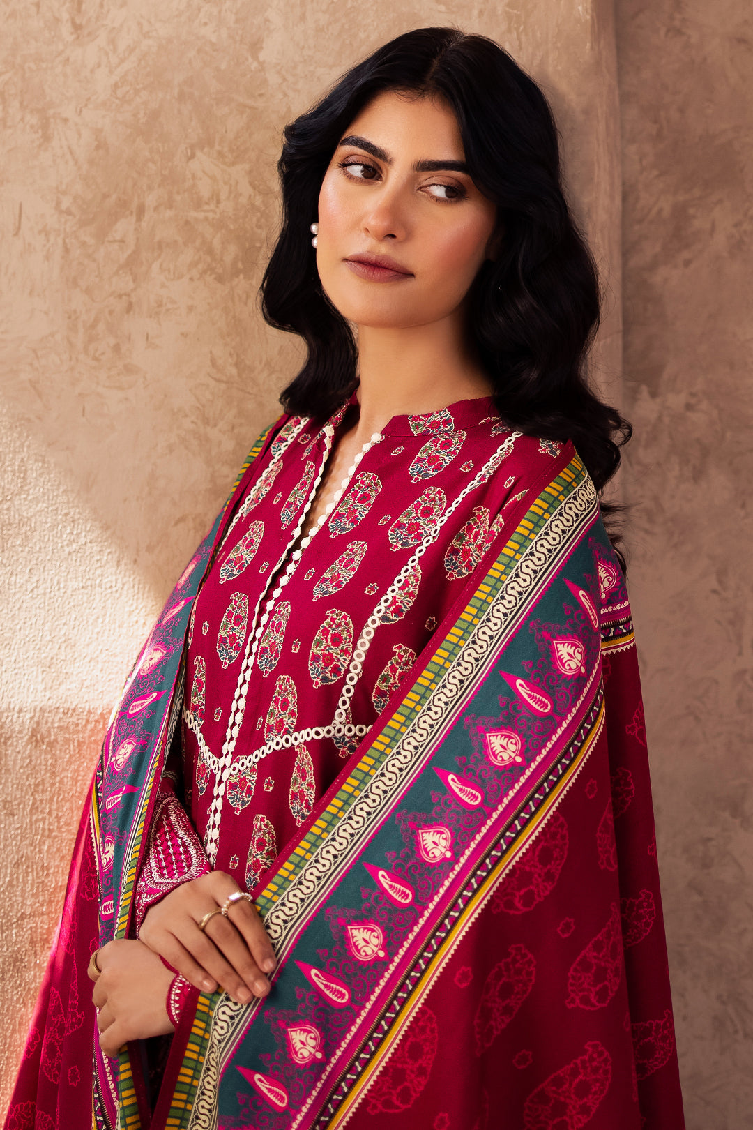 Zellbury | Unstitched 3 Piece Viscose | Embroidered Shirt Shalwar Dupatta - 0228 - Libasekhas