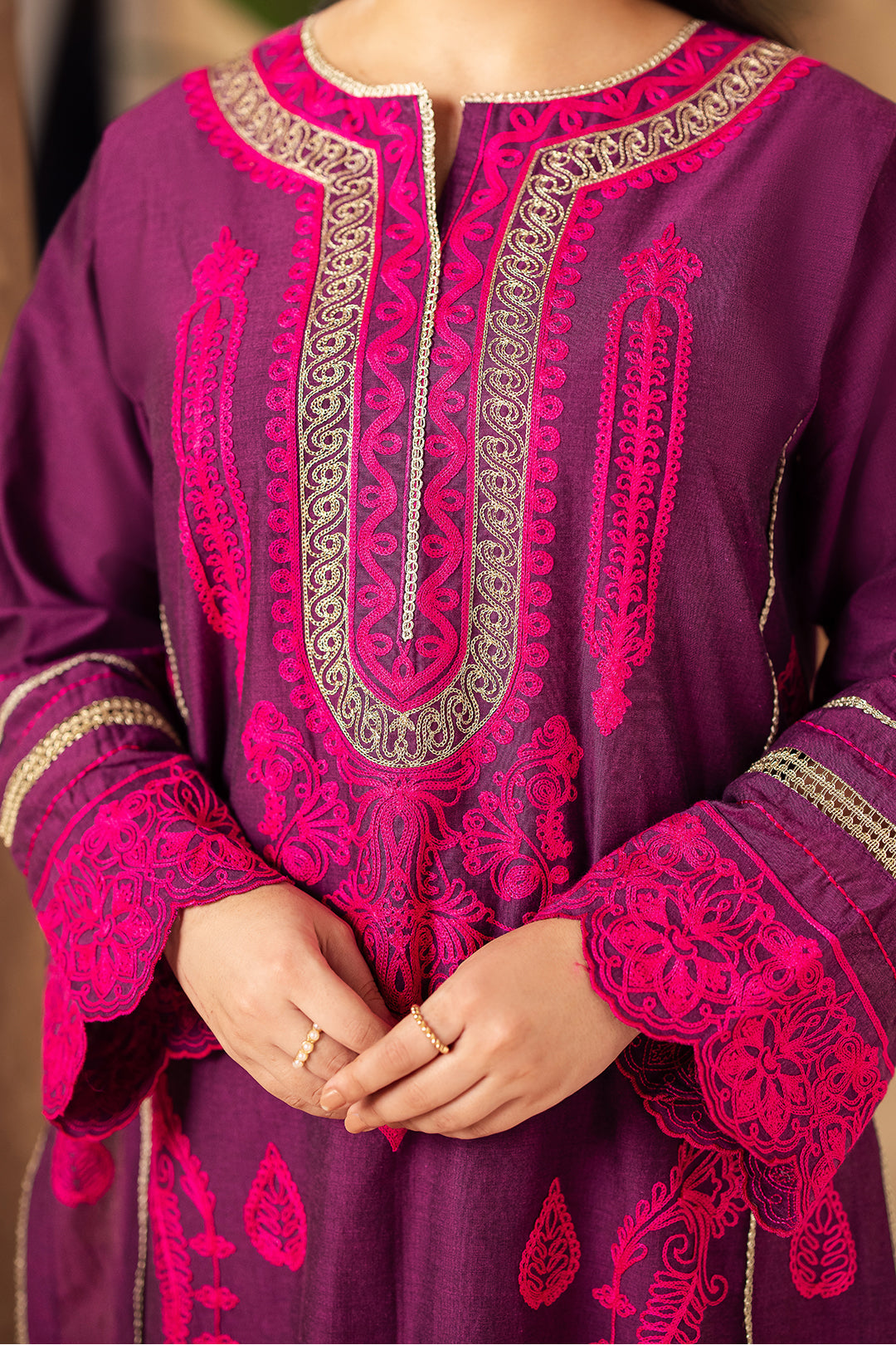 Zellbury | Unstitched 3 Piece Chambray | Embroidered Shirt Shalwar Dupatta - 0230 - House Of Zarish