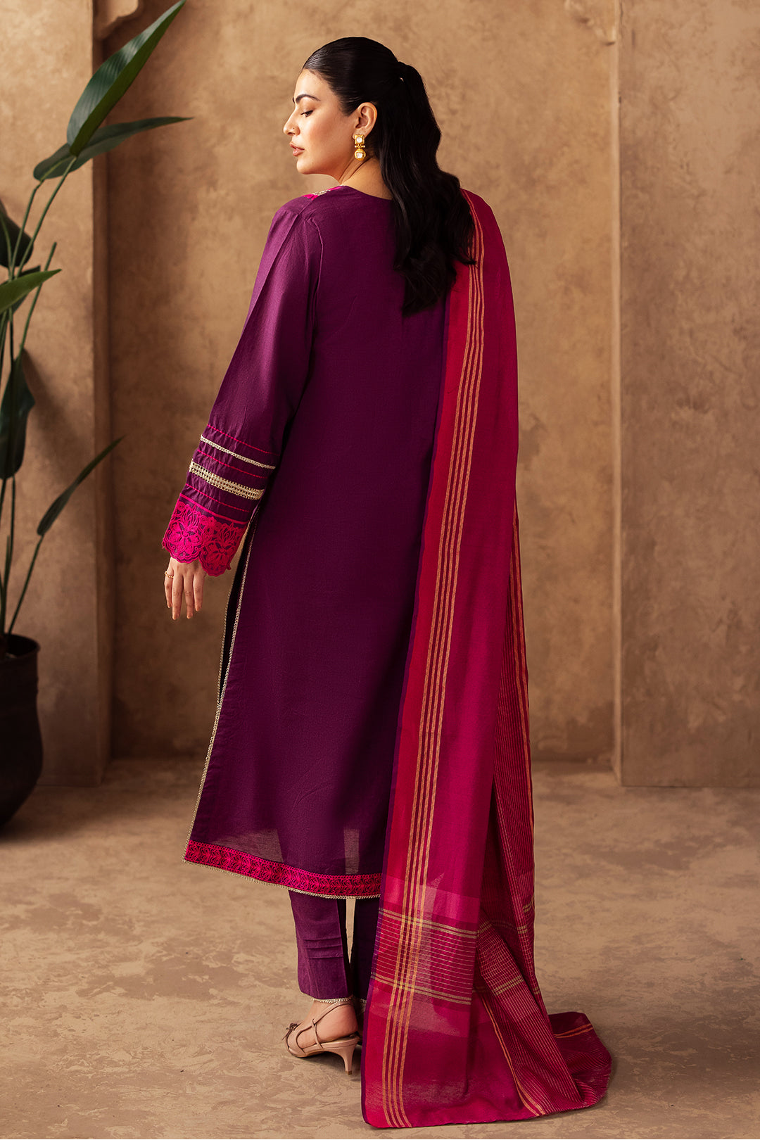 Zellbury | Unstitched 3 Piece Chambray | Embroidered Shirt Shalwar Dupatta - 0230 - House Of Zarish