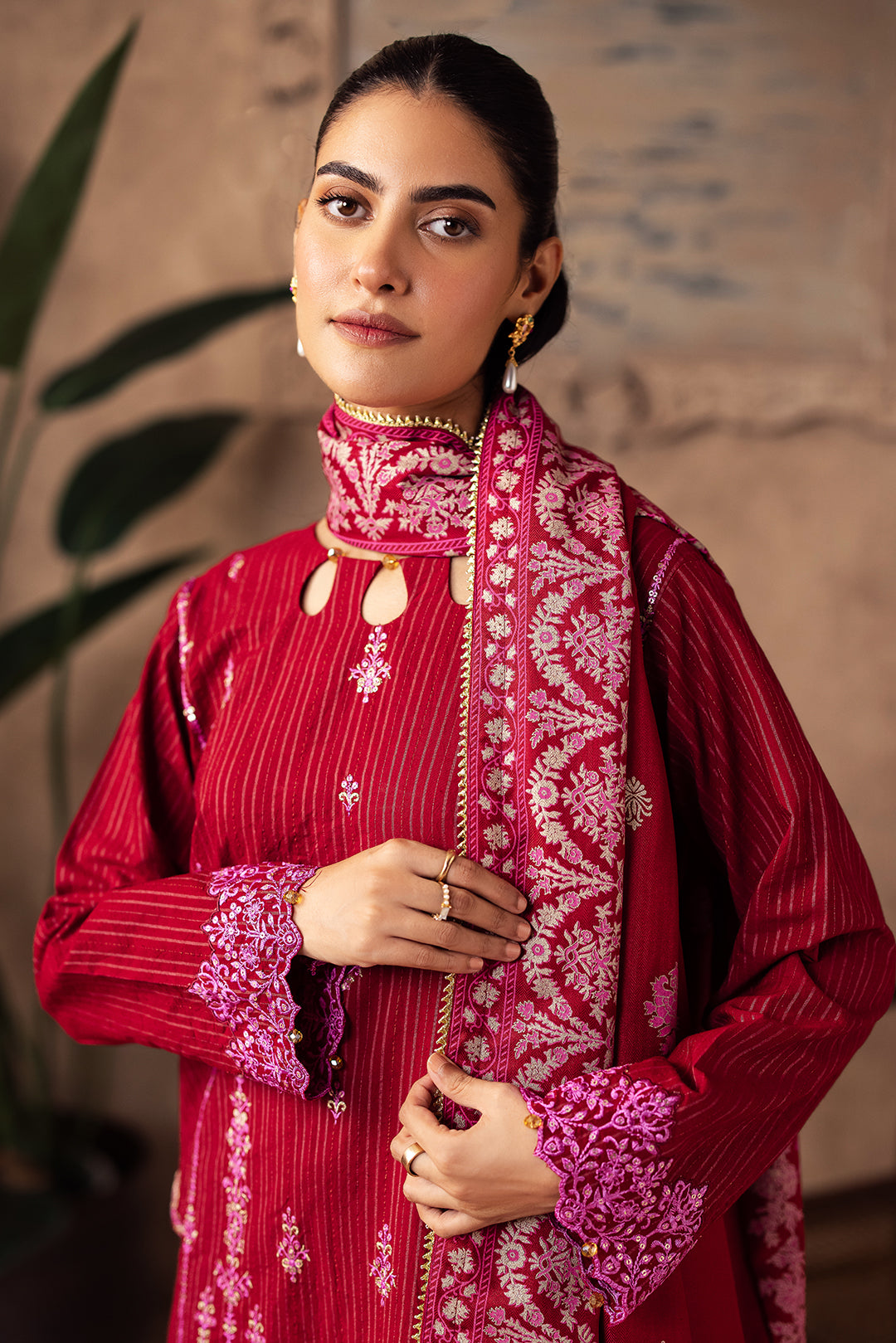 Zellbury | Unstitched 3 Piece Khaddar | Embroidered Shirt Shalwar Shawl - 0231 - Libasekhas