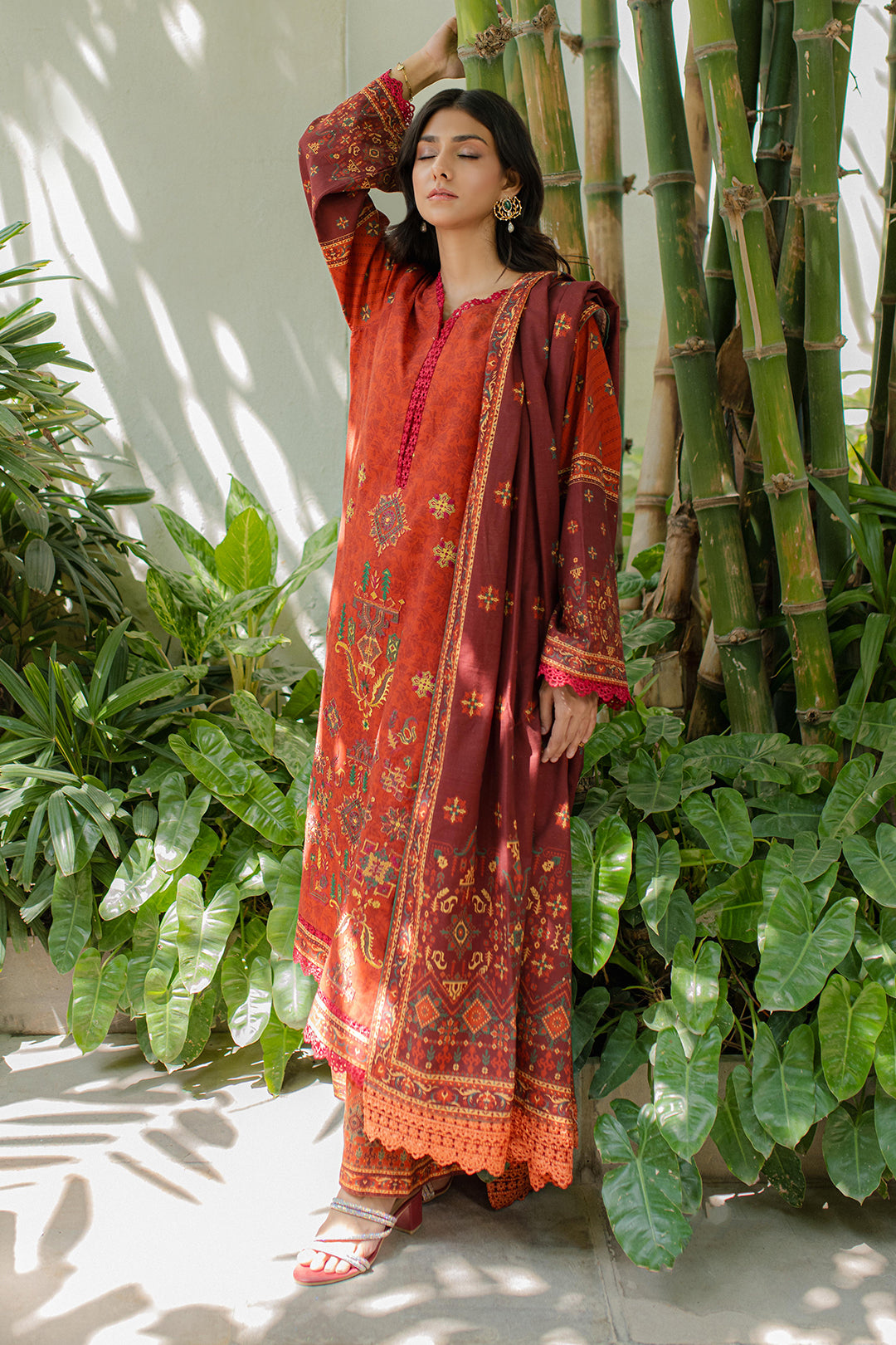 Zellbury | Unstitched 3 Piece Khaddar | Embroidered Shirt Shalwar Dupatta - 0233 - House Of Zarish