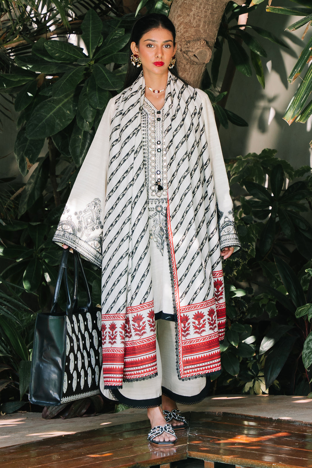 Zellbury | Unstitched 3 Piece Khaddar | Embroidered Shirt Shalwar Dupatta - 0239 - House Of Zarish
