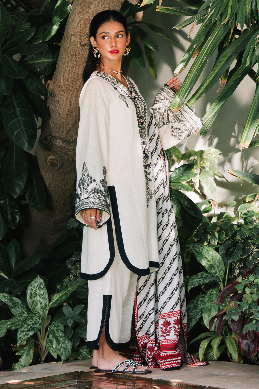 Zellbury | Unstitched 3 Piece Khaddar | Embroidered Shirt Shalwar Dupatta - 0239 - House Of Zarish