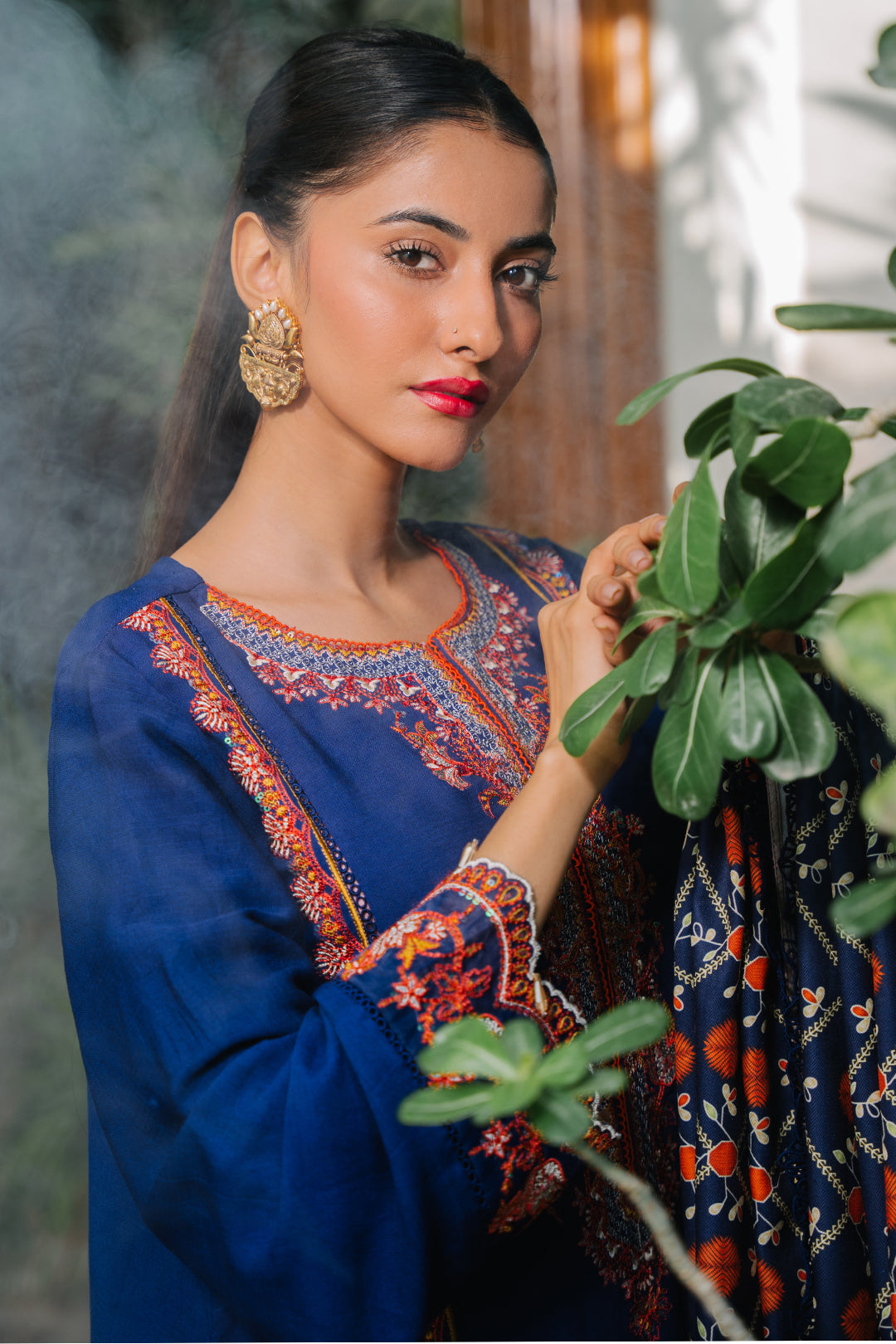 Zellbury | Unstitched 3 Piece Cotail | Embroidered Shirt Shalwar Dupatta - 0245 - House Of Zarish