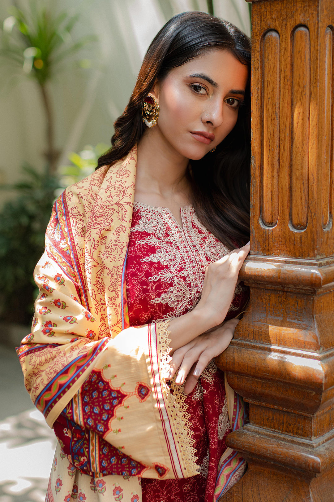 Zellbury | Unstitched 3 Piece Khaddar | Embroidered Shirt Shalwar Dupatta - 0309 - House Of Zarish