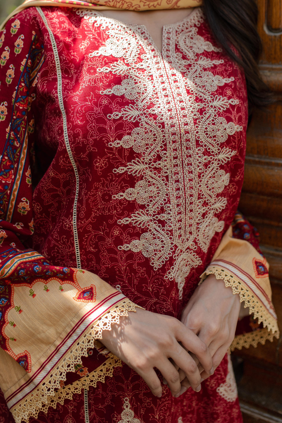 Zellbury | Unstitched 3 Piece Khaddar | Embroidered Shirt Shalwar Dupatta - 0309 - House Of Zarish