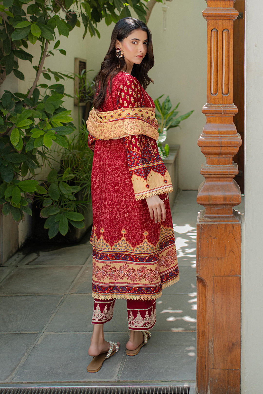Zellbury | Unstitched 3 Piece Khaddar | Embroidered Shirt Shalwar Dupatta - 0309 - House Of Zarish