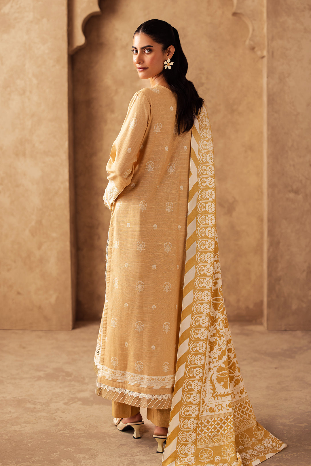 Zellbury | Unstitched 3 Piece Khaddar | Embroidered Shirt Shalwar Shawl - 0310 - Libasekhas