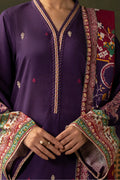 Zellbury | Unstitched 3 Piece Khaddar | Embroidered Shirt Shalwar Dupatta - 0311 - House Of Zarish