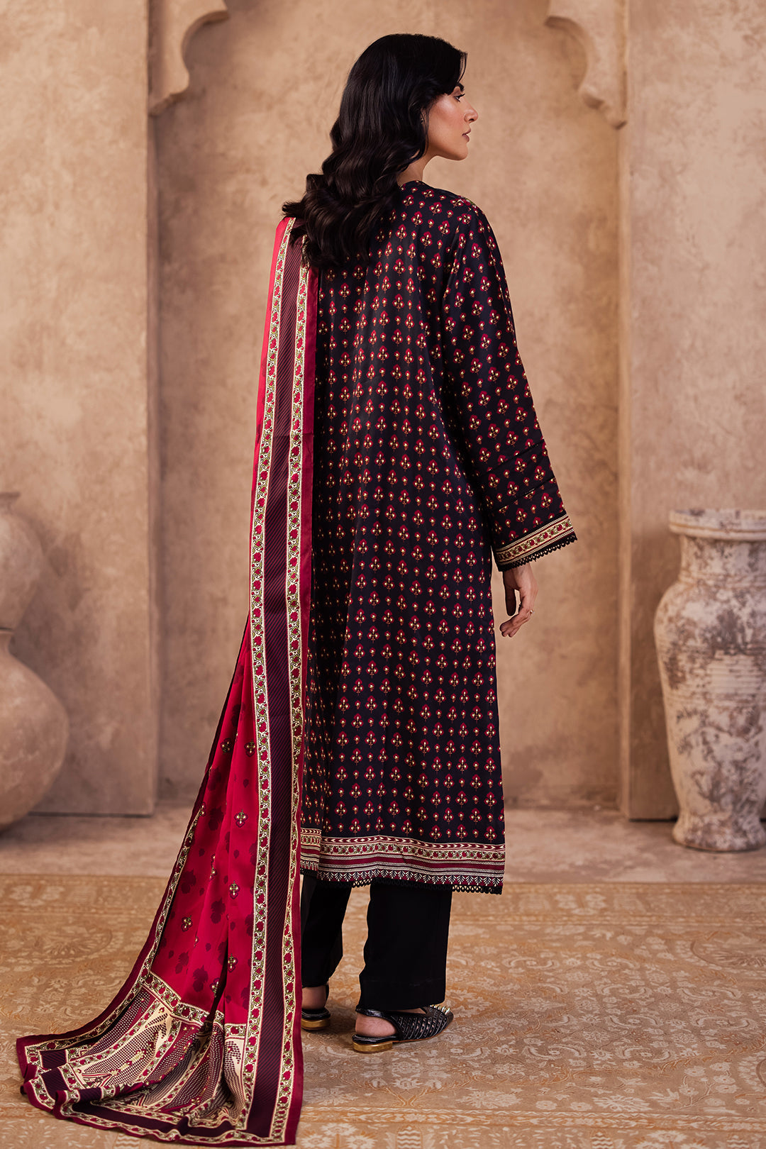 Zellbury | Unstitched 3 Piece Viscose | Embroidered Shirt Shalwar Dupatta - 0314 - House Of Zarish