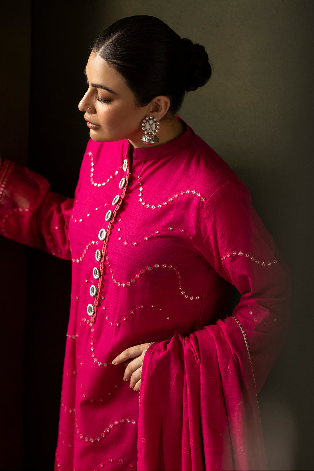 Zellbury | Unstitched 3 Piece Khaddar | Embroidered Shirt Shalwar Dupatta - 0320 - House Of Zarish